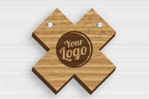 Cross-shaped Signs - Engraved Wood - chene - screws - en-uk-cross-shaped-sign-001-4-1748959296092
