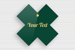 Cross-shaped Signs - Engraved Plexiglass - vert-or - screws - en-uk-cross-shaped-sign-002-5-1748959318765