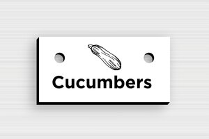 Garden Signs - Engraved PVC - blanc-noir - holes-only - en-uk-cucumber-sign-002-1-1748951702620