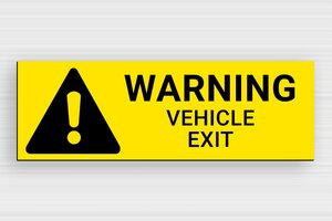 Warning Signs - Sign 'Danger, Vehicles Exiting' - jaune-noir - glue - en-uk-danger-exit-005-3-1748950033443