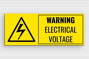 Electrical Signs - Danger 'Electricity' Sign - jaune-noir - glue - en-uk-danger-voltage-002-3-1748950097096