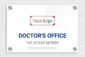 Business Signs with Logo - Printed Plexiglass - custom - screws-caps - en-uk-doctor-office-006-1-1748950688146