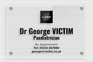 Doctor's Business Signs - Transparent Plexiglass - transparent - screws-spacer - en-uk-doctor-office-sign-001-3-1748956832770