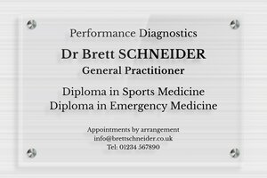 Doctor's Business Signs - Transparent Plexiglass - transparent - screws-spacer - en-uk-doctor-office-sign-001-5-1748956874281