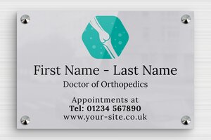 Doctor's Business Signs - Printed mirror plexiglass - miroir-argent-noir - screws-caps - en-uk-doctor-office-sign-003-2-1748956949365