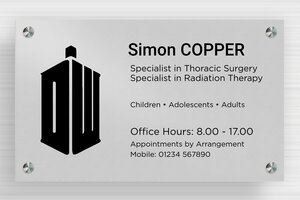 Doctor's Business Signs - Printed Aluminium - anodise-noir - screws-spacer - en-uk-doctor-office-sign-004-1-1748957006104