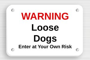 Beware of Dog Signs - Sign 'Warning, Loose Dog' - custom - screws - en-uk-dog-sign-002-2-1748953539388