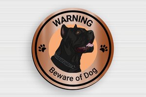Beware of Dog Signs - Round Sign 'Warning, Guard Dog' - cuivre-noir - glue - en-uk-dog-sign-004-4-1748953601033