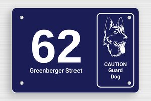 Gate Signs - Engraved PVC - bleu-marine-blanc - screws - en-uk-dog-sign-005-0-1748951823749 Gate Signs - Engraved PVC - bleu-marine-blanc - screws - en-uk-dog-sign-005-0-1748951823749