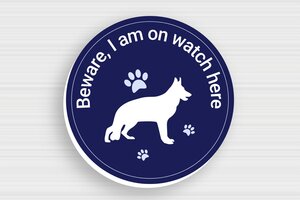 Beware of Dog Signs - Round 'Guard Dog' Sign - custom - glue - en-uk-dog-sign-011-1-1748953570533