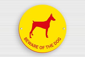 Round Signs - Sign 'Beware of the Dog' - jaune-rouge - screws - en-uk-dog-sign-039-2-1748951869389