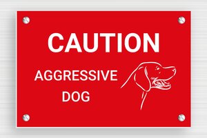 Beware of Dog Signs - Sign 'Caution Aggressive Dog' - rouge-blanc - screws - en-uk-dog-sign-040-1-1748953469290