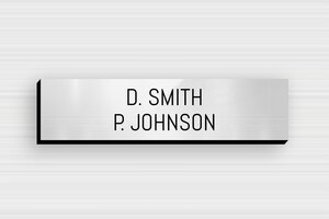 Doorbell Signs for Two Names - Engraved PVC - gris-brillant-noir - glue - en-uk-door-sign-pvc-001-3-1748962314630