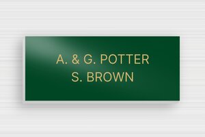 Doorbell Signs for Two Names - Engraved Aluminium - vert-or - glue - en-uk-door-sign-two-names-001-4-1748955115736