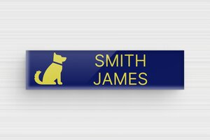 Doorbell Signs for Two Names - Engraved Plexiglass - bleu-jaune - glue - en-uk-door-sign-two-names-001-5-1748955121140