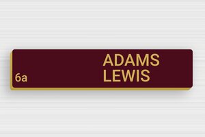 Doorbell Signs for Two Names - Engraved PVC - bordeau-or - magnetic - en-uk-door-sign-two-names-002-4-1748955144280