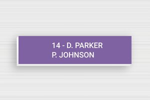 Doorbell Signs for Two Names - Engraved PVC - mauve-blanc - glue - en-uk-door-sign-two-names-003-1-1748955153978