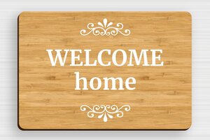 Wood Door Signs - Wooden Door Sign 'Warm Welcome to Our Home' - bambou - glue - en-uk-door-sign-welcome-001-1-1748952530632