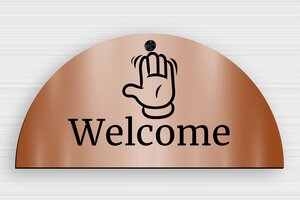 Welcome Signs - PVC Door Sign 'Welcome' - cuivre-noir - screws-caps - en-uk-door-sign-welcome-003-1-1748952671212