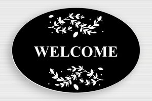 Front Door Signs - Oval PVC Door Sign with 'Welcome' - noir-blanc - glue - en-uk-door-sign-welcome-006-2-1748952565678 Front Door Signs - Oval PVC Door Sign with 'Welcome' - noir-blanc - glue - en-uk-door-sign-welcome-006-2-1748952565678