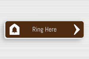 PVC Doorbell Signs - Sign 'Ring Here' - brun-blanc - glue - en-uk-doorbell-sign-plastic-001-1-1748954793110