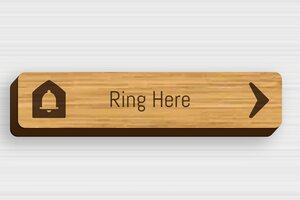Wooden Doorbell Signs - Sign 'Please ring and then enter' - bambou - glue - en-uk-doorbell-sign-wood-002-5-1748954717332