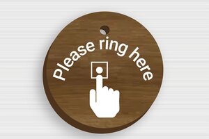 Wooden Doorbell Signs - Sign 'Please ring before entering' - noyer - holes-only - en-uk-doorbell-sign-wood-003-1-1748954725028