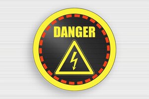 Electrical Signs - Round Danger Sign - carbon-blanc - glue - en-uk-electric-sign-002-2-1748954297803