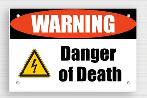 Electrical Signs - Sign 'High Voltage Cable, Danger of Death' - custom - screws - en-uk-electrical-sign-001-2-1748954253097