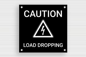 Electrical Signs - Sign 'CAUTION – LOAD DROPPING' - noir-blanc - screws - en-uk-electrical-sign-001-5-1748954278016