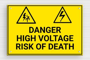 Electrical Signs - Sign 'Warning High Voltage' - jaune-noir - screws - en-uk-electrical-warning-sign-002-3-1748954311705