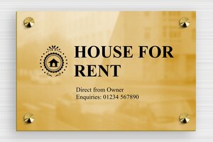 Brass Door Signs - Printed brass - poli-noir - screws-caps - en-uk-for-rent-sign-003-5-1748955463855