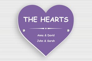 Heart-shaped Signs - Engraved PVC - mauve-blanc - screws - en-uk-heart-shaped-sign-002-3-1748959247680