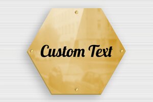 Hexagonal Signs - Printed brass - poli-noir - screws - en-uk-hexagonal-sign-001-2-1748959153448