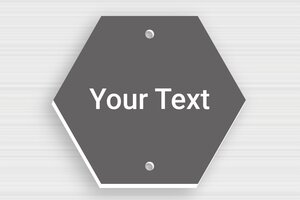 Hexagonal Signs - Engraved PVC - gris-souris-blanc - holes-only - en-uk-hexagonal-sign-001-3-1748959156798