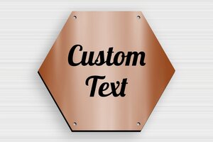 Hexagonal Signs - Engraved PVC - cuivre-noir - holes-only - en-uk-hexagonal-sign-002-3-1748959175926
