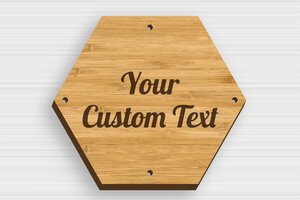 Hexagonal Signs - Engraved Wood - bambou - holes-only - en-uk-hexagonal-sign-002-5-1748959190542