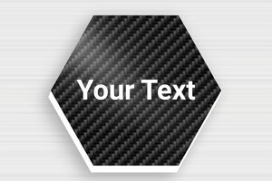 Hexagonal Signs - Engraved PVC - carbon-blanc - glue - en-uk-hexagonal-sign-003-5-1748959205721