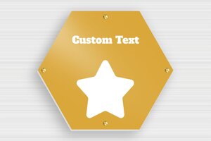 Hexagonal Signs - Engraved Aluminium - or-blanc - screws - en-uk-hexagonal-sign-004-1-1748959209102