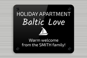Cottage House Signs - Engraved Plexiglass - noir-blanc - screws-caps - en-uk-holiday-apartment-sign-001-1-1748954361472