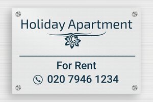 Cottage House Signs - Printed Aluminium - brosse-noir - screws-caps - en-uk-holiday-apartment-sign-002-3-1748954429421