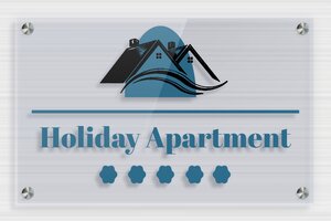 Cottage House Signs - Clear plexiglass Blue - bleu - screws-spacer - en-uk-holiday-apartment-sign-002-4-1748954437005