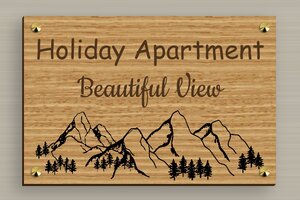Cottage House Signs - Printed Wood - chene - screws-caps - en-uk-holiday-apartment-sign-002-5-1748954445543