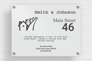 Cottage House Signs - Printed Aluminium - brosse-noir - screws-spacer - en-uk-holiday-apartment-sign-004-5-1748954569795