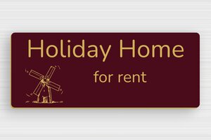 Cottage House Signs - Engraved PVC - bordeau-or - none - en-uk-holiday-home-sign-005-1-1748954574026