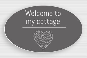 Cottage House Signs - Oval Sign 'Welcome to my cottage' - gris-souris-blanc - none - en-uk-holiday-home-sign-005-4-1748954596478