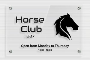 Horse Signs - Transparent Plexiglass - transparent - screws-spacer - en-uk-horse-club-004-4-1748946738392