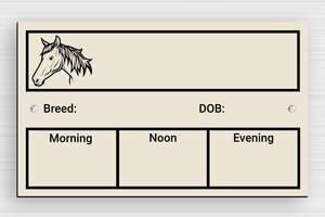 Horse Signs - Engraved PVC - ecru-noir - screws - en-uk-horse-feed-sign-001-3-1748948766907