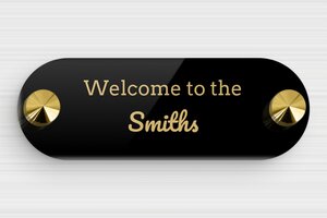 Front Door Name Plates - Engraved Plexiglass - noir-or - screws-caps - en-uk-house-door-sign-acrylic-008-3-1748963181588
