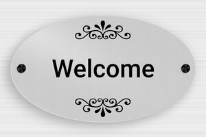 Aluminium Signs - Oval Welcome Sign - anodise-noir - screws-caps - en-uk-house-door-sign-aluminum-003-4-1748960970963